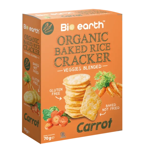 Bio Earth Organic Baked Rice Cracker <br> Carrot