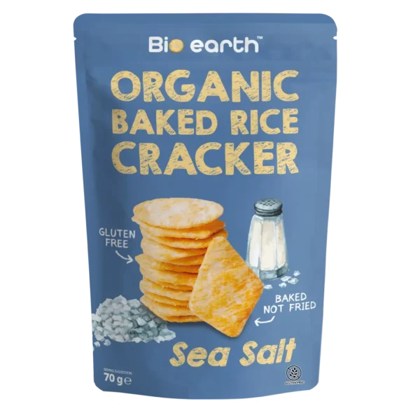 Bio Earth Certified Organic Baked Rice Cracker<br> Sea Salt flavor