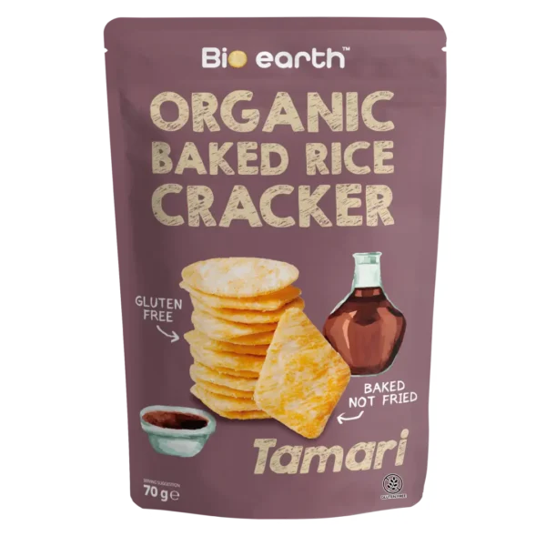 Bio Earth Certified Organic Baked Rice Cracker<br>Tamari flavor